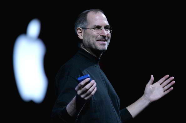 Apple CEO Steve Jobs delivers a keynote address at the 2005 Macworld Expo on Jan. 11, 2005.