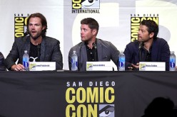 (L-R) Jared Padalecki, Jensen Ackles and Misha Collins attend the 'Supernatural' Special Video Presentation And Q&A during Comic-Con International 2016 held on July 24, 2016 in San Diego, California. 
