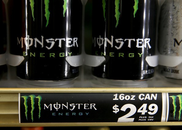 Cans of Monster Energy Drink are displayed on a shelf at a convenience store on Aug. 14, 2014 in Kentfield, California. 
