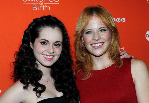 Vanessa Marano and Katie Leclerc arrive at the Fall Premiere Of ABC's 'Switched At Birth' And Book Launch Party at The Redbury Hotel on September 13, 2012 in Hollywood, California. 