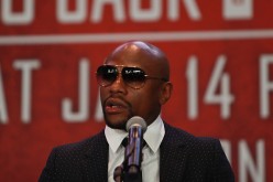 President of Mayweather Promotions Floyd Mayweather addresses the crowd during the press conference announcing the Badou Jack v James DeGale Super Middleweight World Title Unification Bout at Barclays Center on November 16, 2016 in the Brooklyn borough of