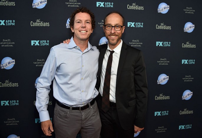 Executive producers Matt Nix and Ben Wexler attend the premiere of FX's 'The Comedians' at The Broad Stage on April 6, 2015 in Santa Monica, California.