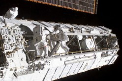 ISS astronauts on an EVA.                        
