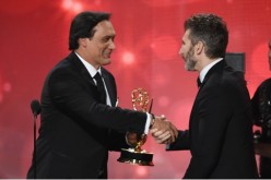  Writer/producer David Benioff (R) accepts Outstanding Drama Series for 'Game of Thrones' from actor Jimmy Smits (L) onstage during the 68th Annual Primetime Emmy Awards at Microsoft Theater on September 18, 2016 in Los Angeles, California.