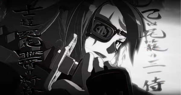 'Guilty Gear Xrd: Rev 2' character Baiken gets ready for battle after getting challenged by an opponent.