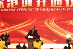 Liu Shiyu, chairman of the China Securities Regulatory Commission, speaks during the launching ceremony of Shenzhen-Hong Kong Stock Connect at Shenzhen Stock Exchange on Dec. 5, 2016.