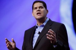 Nintendo president and COO Reggie Fils-Aime presents new products at the Nintendo presentation at the Nokia Theater on opening day of the annual Electronic Entertainment Expo (E3).