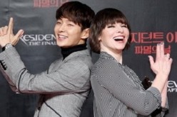 Actors Lee Joon-Gi and Milla Jovovich attend the press conference for 'Resident Evil: The Final Chapter' on January 13, 2017 in Seoul, South Korea.