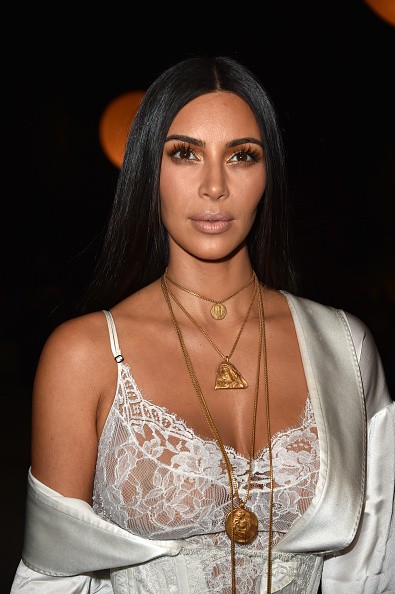 Kim Kardashian attends the Givenchy show as part of the Paris Fashion Week Womenswear Spring/Summer 2017. 