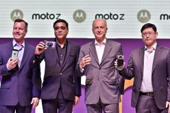 (Left to Right) Jim Thiede, Head of Global Product Marketing, Mobile Business Group, Lenovo, Sudhin Mathur, Executive Director, Lenovo Mobile Business Group India, Aymar de Lencquesaing, SVP and Co-President, Mobile Business Group, Lenovo, Chairman and Pr