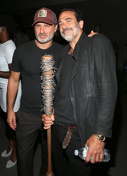 Actors Andrew Lincoln (L) and Jeffrey Dean Morgan attend AMC's 'The Walking Dead' Panel during Comic-Con International 2016 at San Diego Convention Center on July 22, 2016 in San Diego, California.