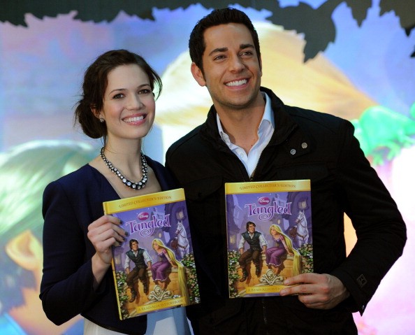 Actors Mandy Moore and Zach Levi promoted their new movie “Tangled” at the Disney Store on Nov. 19, 2010 in New York City. 