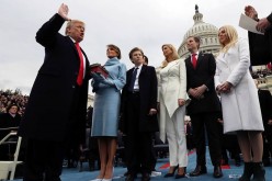 President Donald Trump takes the oath
