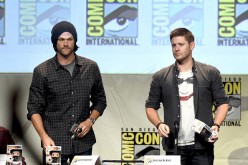 Jared Padalecki (L) and Jensen Ackles speak onstage at the 'Supernatural' panel during Comic-Con International 2015 at the San Diego Convention Center on July 12, 2015 in San Diego, California.