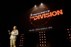 Nicklas Cederstrom, creative director of Ubisoft Studio, introduces a new video game, The Division, during a news conference at the Los Angeles Theater during the Electronic Entertainment Expo.