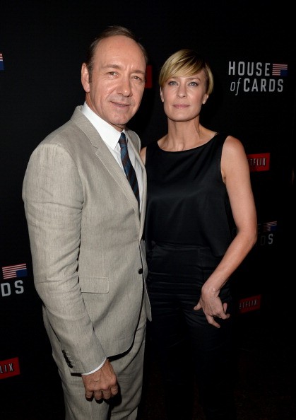 Executive producer/actor Kevin Spacey and actress Robin Wright arrived at the special screening of Netflix's “House of Cards” Season 2 at the Directors Guild Of America on Feb. 13, 2014 in Los Angeles, California. 
