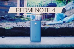 A Redmi Note 4 is on display showcasing its prominent physical features.