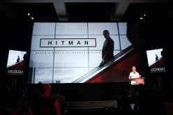 Creative Director at IO Interactive Christian Elverdam introduces 'Hitman' during the Square Enix press conference at the JW Marriott on June 16, 2015 in Los Angeles, California.