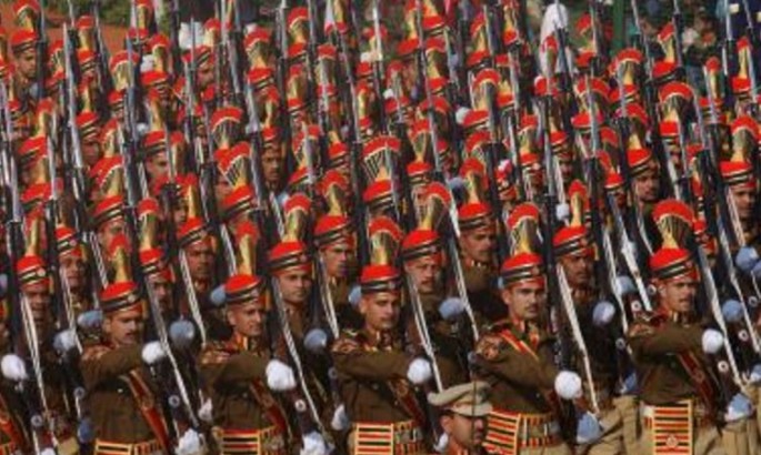 Indian Army soldiers parade at Republic Day 2017.             