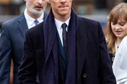British actor Benedict Cumberbatch arrives at Leicester Cathedral for the reinterment ceremony of King Richard III, on March 26, 2015 in Leicester, England.