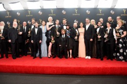 Cast & crew of 'Game of Thrones', winners of Best Drama Series, pose in the press room during the 68th Annual Primetime Emmy Awards at Microsoft Theater on September 18, 2016 in Los Angeles, California. 