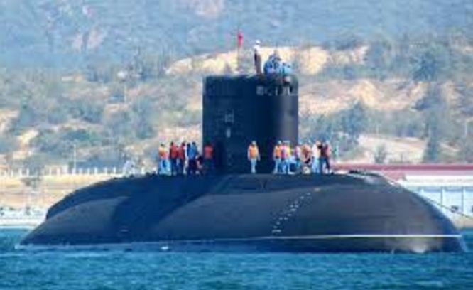 The Vietnamese Kilo-class submarine, HQ-182 Hanoi.                         