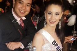 Yibada News editor Conviron Altatis poses with Miss Spain Noelia Freire at the Miss Universe 2016 event in Baguio City, Philippines, on Jan. 18, 2017.
