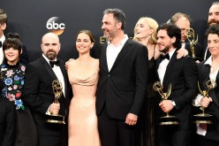 Cast & crew of 'Game of Thrones', winners of Best Drama Series, pose in the press room during the 68th Annual Primetime Emmy Awards at Microsoft Theater on Sept. 18, 2016.