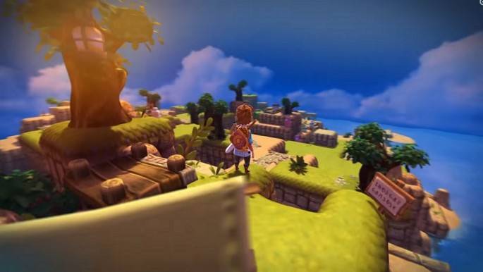 The Hero stands and admires the island setting of 'Oceanhorn: Monster of Uncharted Seas.'