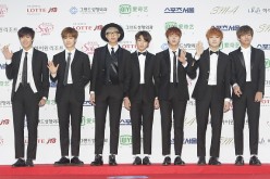 BTS arrive for the 24th Seoul Music Awards at the Olympic Park on January 22, 2015 in Seoul, South Korea.   