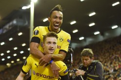 Borussia Dortmund players Pierre-Emerick Aubameyang (top) and Marco Reus.