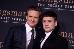 Colin Firth and Taron Egerton attend 'Kingsman: The Secret Service' New York Premiere at SVA Theater on Feb. 9, 2015.