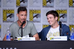 Tom Cavanagh and Grant Gustin attend the 'The Flash' Special Video Presentation and Q&A during Comic-Con International 2016 at San Diego Convention Center on July 23, 2016 in San Diego, California.   