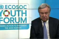 António Guterres, UN Secretary-General, addressing the ECOSOC Youth Forum 2017 via video.