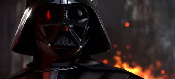 Darth Vader as featured in "Star Wars Battlefront's" launch trailer.