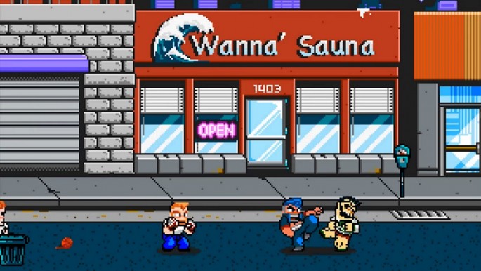 Ryan and Alex team up to defeat an enemy in 'River City Ransom: Underground.'