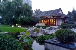 A view of the Garden Bar & Terrace of Shangri-La Hotel in Beijing.