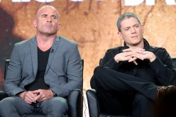 Actors Dominic Purcell and Wentworth Miller of the television show “Prison Break” spoke onstage during the FOX portion of the 2017 Winter Television Critics Association Press Tour at Langham Hotel on Jan. 11 in Pasadena, California. 
