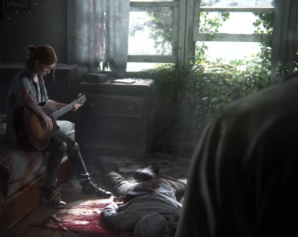Ellie strums some chords in the announcement trailer of "The Last of Us 2." 
