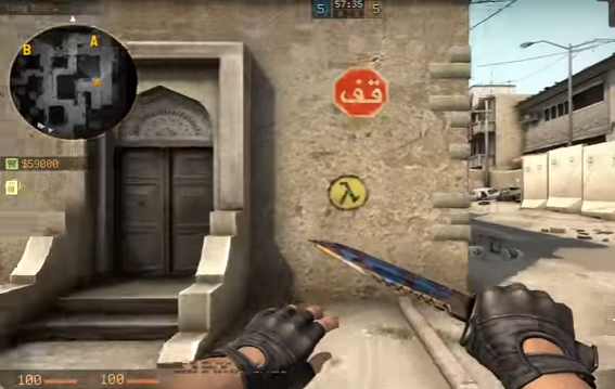 The map known as Dust2 as being used in "CS: GO."