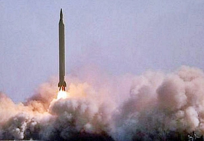 Launch of an Iranian Fajr-3 MRBM.            