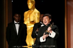 Honoree Jackie Chan accepts his award during the Academy of Motion Picture Arts and Sciences' 8th annual Governors Awards at The Ray Dolby Ballroom at Hollywood & Highland Center on November 12, 2016 in Hollywood, California.