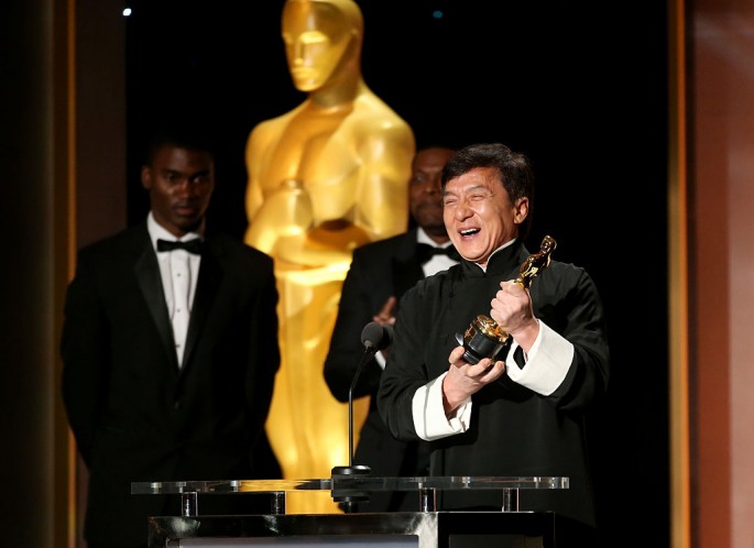 Honoree Jackie Chan accepts his award during the Academy of Motion Picture Arts and Sciences' 8th annual Governors Awards at The Ray Dolby Ballroom at Hollywood & Highland Center on November 12, 2016 in Hollywood, California.