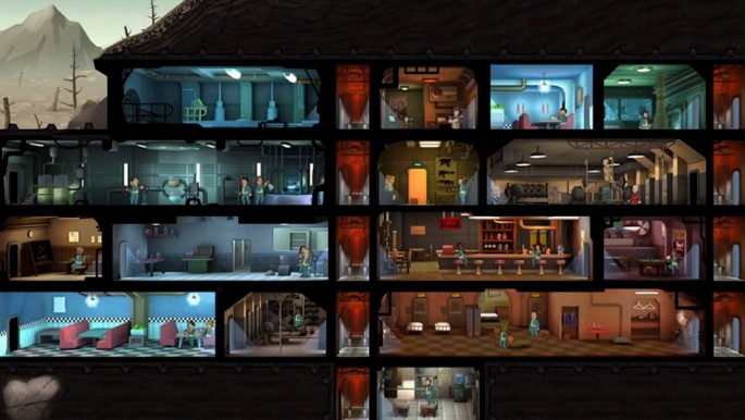 Resident survivors struggle to survive in a vault in 'Fallout Shelter,' now available on Windows 10 PC and Xbox One.
