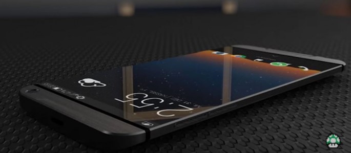 A smartphone is placed on a platform while it displays its stunning features. 