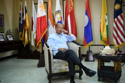 Philippine Defense Secretary Delfin Lorenzana takes part in an interview with AFP in Manila.