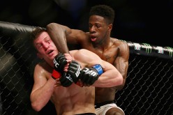 Randy Brown, making his UFC debut, grapples against Matt Dwyer during their fight last Jan. 30, 2016.