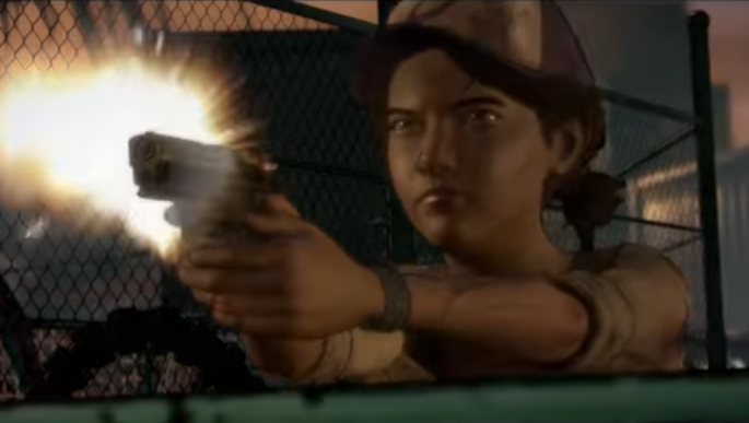 "The Walking Dead: A New Frontier" main protagonist, Clementine, taking on the undead.