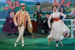 Bert (Dick Van Dyke) and Mary Poppins (Julie Andrews) dance with animated characters in the 1964 Disney classic, 'Mary Poppins.'