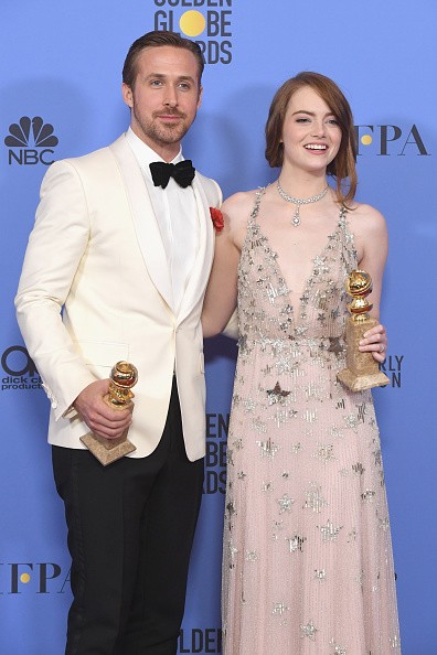 Stars Ryan Gosling and Emma Stone are Sebastian and Mia in "La La Land," a musical film shown in Chinese theaters on Valentine's Day.